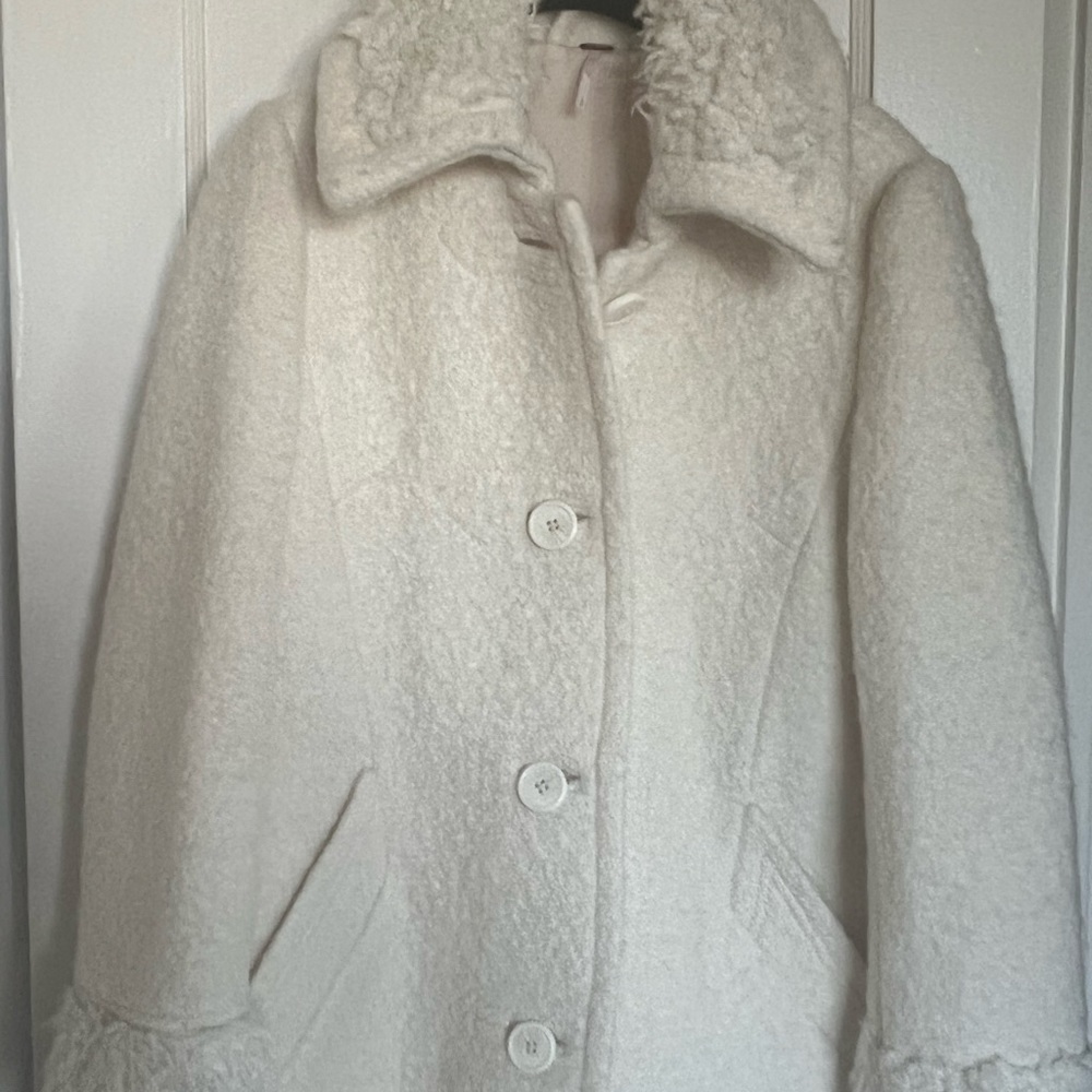Free People off white wool winter coat small